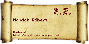 Mondok Róbert névjegykártya