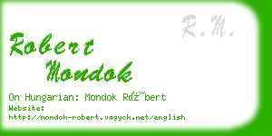 robert mondok business card